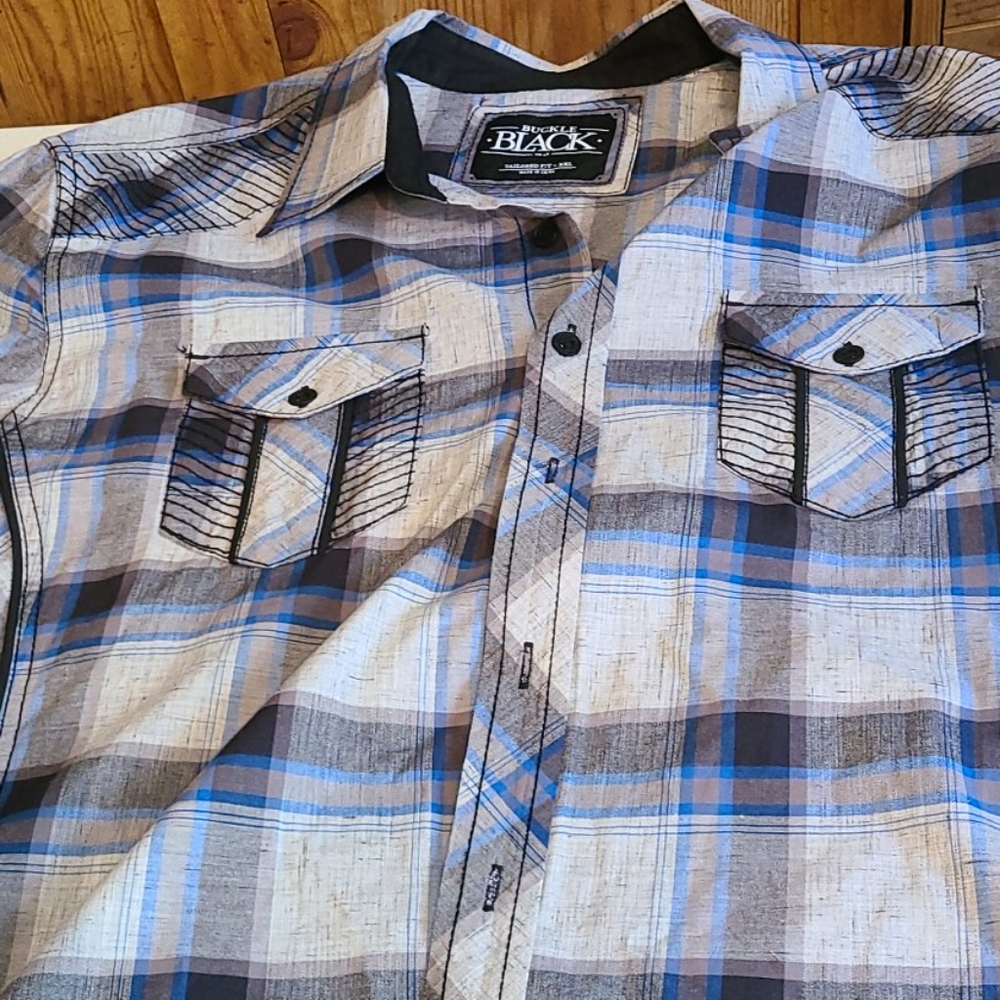 Buckle Black LS Button Down Shirt Tailored Fit